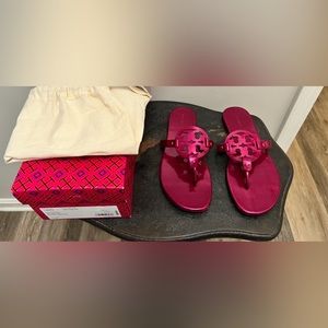 EUC Size 10 Hot Pink Tory Burch Miller Sandals